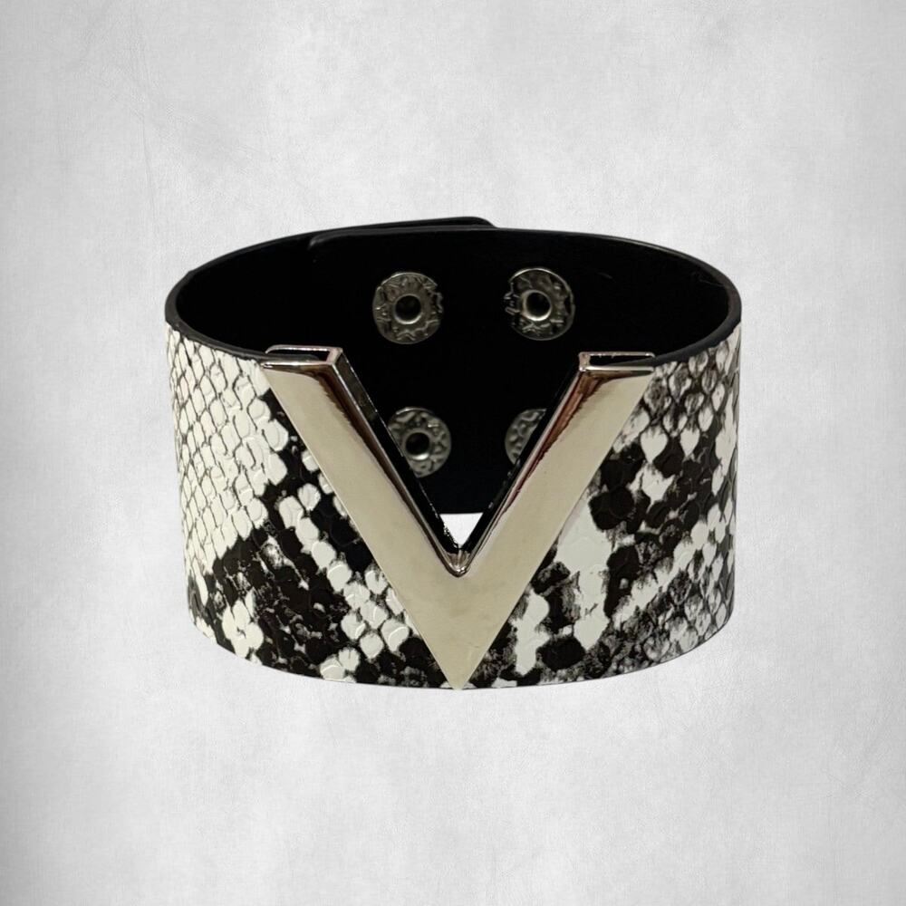 V Shape Wide Charm Cuff Wrap Bracelet